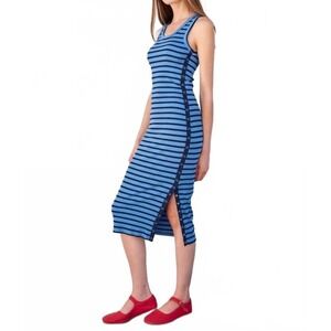 SUNDRY Anthropologie Women's Stripe Bodycon With Snap Midi Small‎ Dress